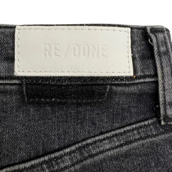 RE/DONE 90S High Rise Straight Leg Jeans Stoned Noir Black Size 24 - Picture 8 of 12